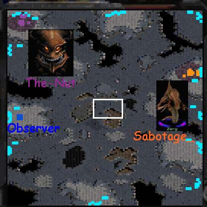 The-nut and Sabotage_ both randomed Zerg. This is Lost World by Secretsmurf. Blue is secretsmurf-- just ignore him, he’s an observer.